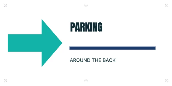 Mint and Navy 48 × 24 in Directional Banner