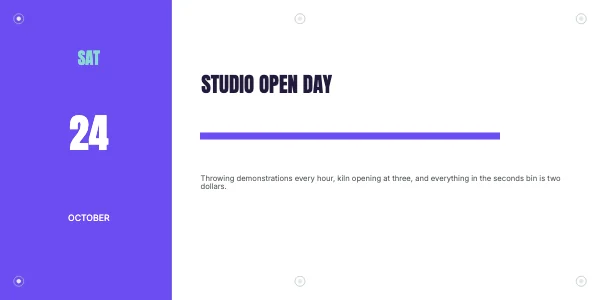 Violet and Mint 48 × 24 in Event Date Banner