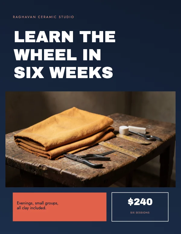 Coral and Navy Bold 8.5×11 Service Flyer