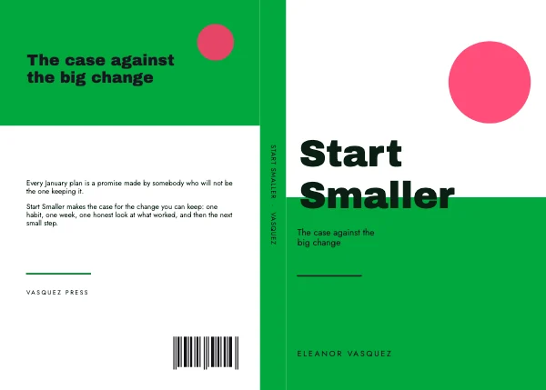 Green and Pink Self Help 6 × 9 Book Cover Wrap