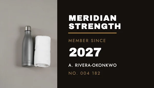 Black and Brass 3.5 × 2 in Gym Membership Card
