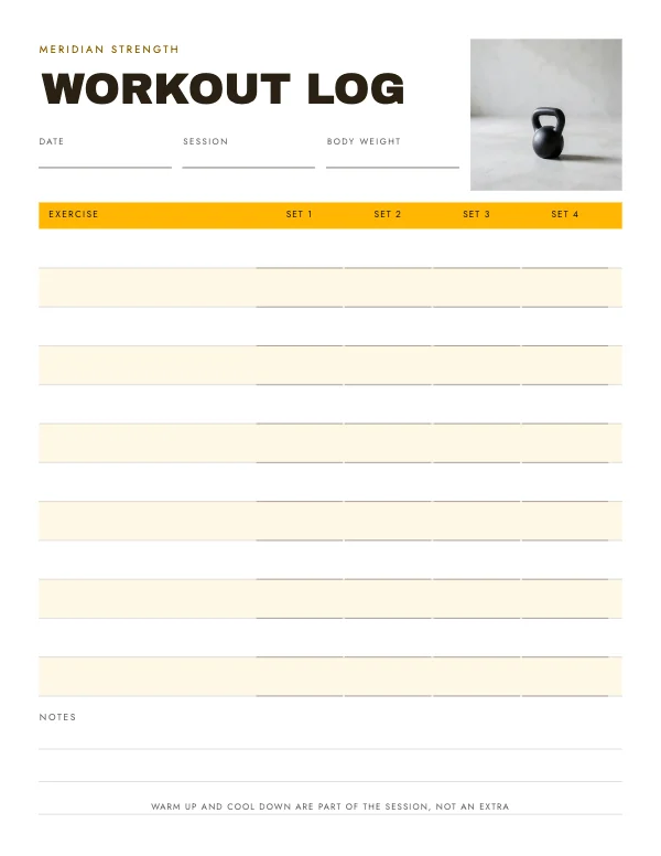 Sun and Lilac 8.5 × 11 in Workout Log Sheet
