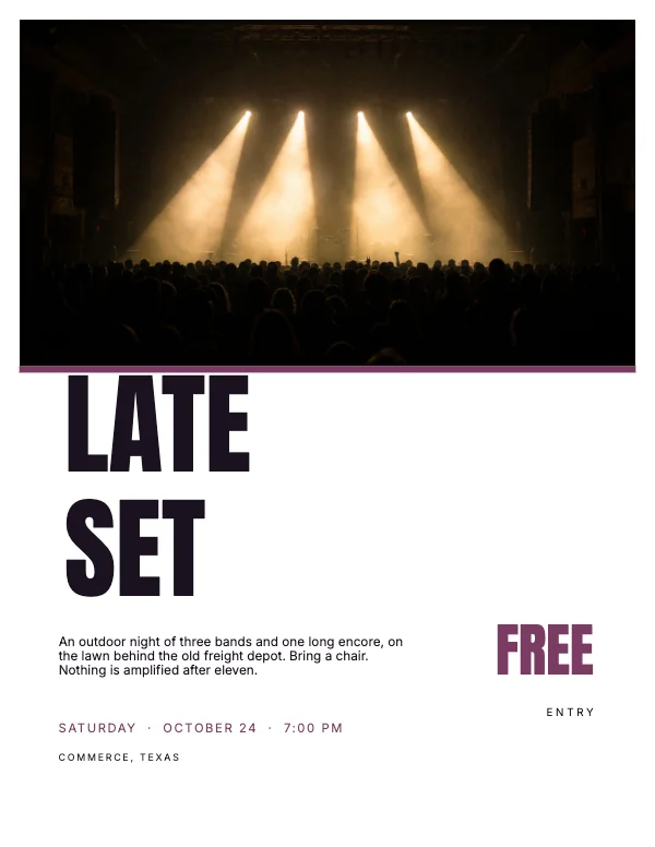Plum and Amber Bold 8.5 × 11 Event Flyer