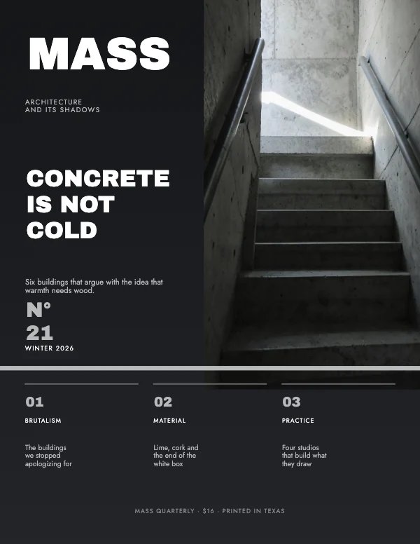 Black and White Modernist 8.5×11 Architecture Magazine Cover