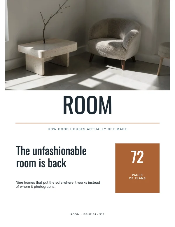 Slate and Cream Modern 8.5×11 Interiors Magazine Cover