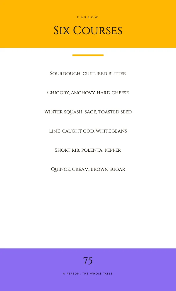 Sun and Lilac 8.5 × 14 in Tasting Menu