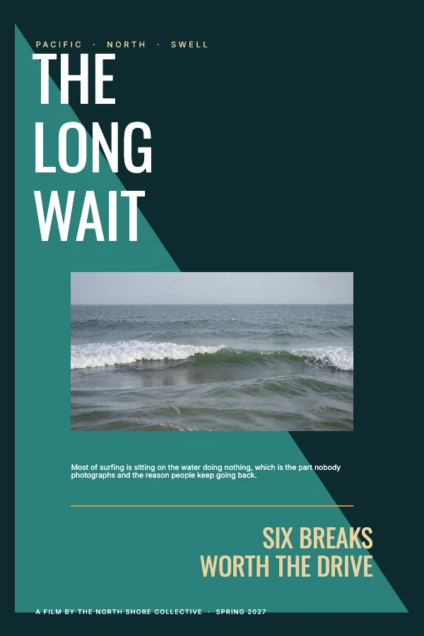 Teal and Gold Minimalist 24×36 Surf Poster