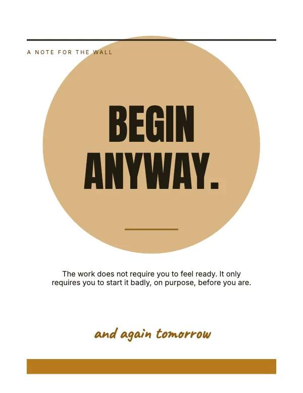 Ochre and Ink Typographic 8.5×11 Quote Poster