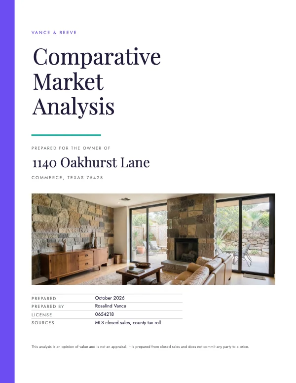 Violet and Mint 8.5 × 11 Real Estate Comparative Market Analysis